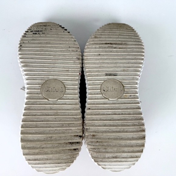 CHLOE Nama Stitch Walking Beige Cosmic Blue Sneakers 38, 7.5 - Picture 11 of 13